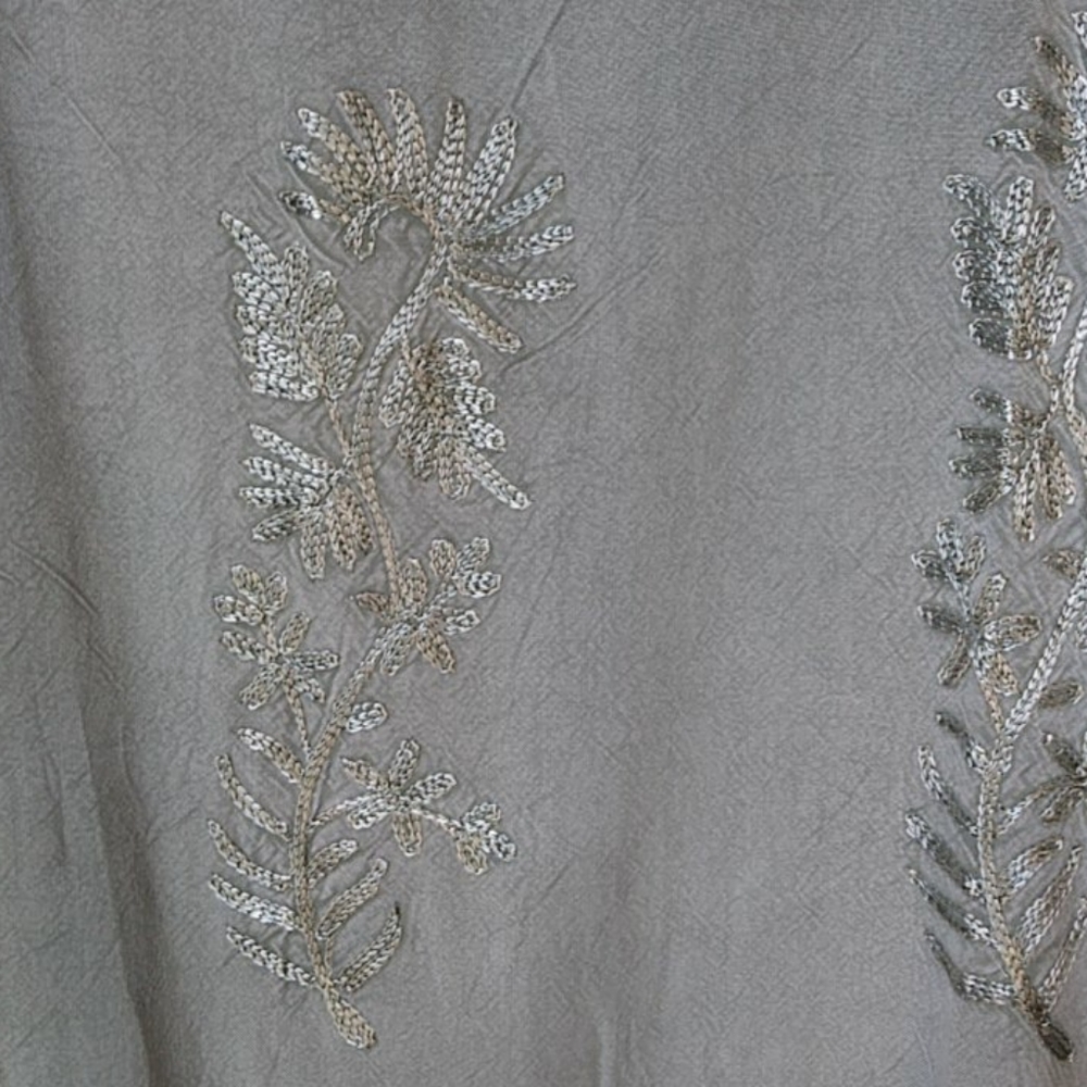 Coline Sage Green Embroidered Tie Back Dress XXL - Picture 3 of 8
